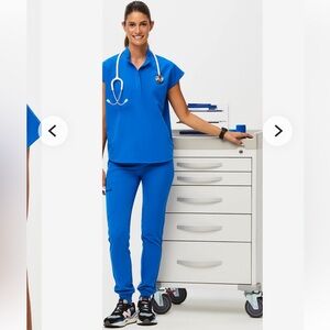 Figs Royal Blue Scrub Bottoms Jogger Size L